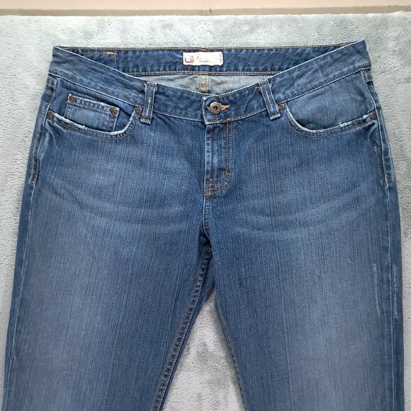 BKE Star 20 Jean Women 36x33.5, Tag 34x33.5 Bootcut Blue Denim Cotton Distressed - Picture 3 of 15